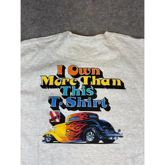 Vintage 90s Hot Rod Car Racing Shirt Mens XL Gray I Own More Than This T-Shirt - Picture 3 of 7